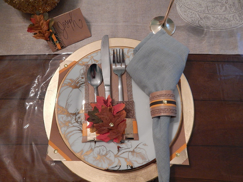 To complete the look, and to get that cohesive feel, I added pieces here and there of gold Pro® Sheen and some faux fall leaves from my garlands to all 4 of my table decor items and layered them together with...DUN-DUN-DUN…UGlu®! To complete the look, and to get that cohesive feel, I added pieces here and there of gold Pro® Sheen and some faux fall leaves from my garlands to all 4 of my table decor items and layered them together with...DUN-DUN-DUN…UGlu®!