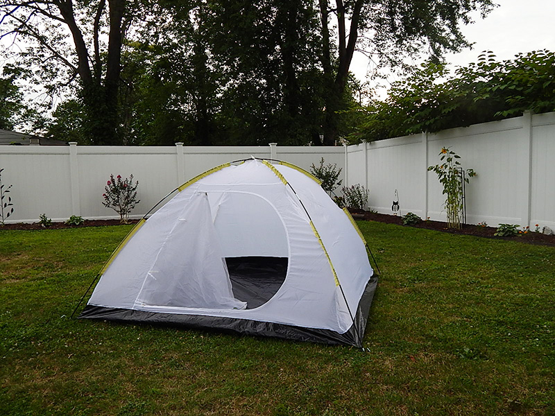 We started out with a pretty basic tent. It was so plain that we had to of course add our own flair to it! Luckily, I had Pro Gaff® on hand! We started out with a pretty basic tent. It was so plain that we had to of course add our own flair to it! Luckily, I had Pro Gaff® on hand!